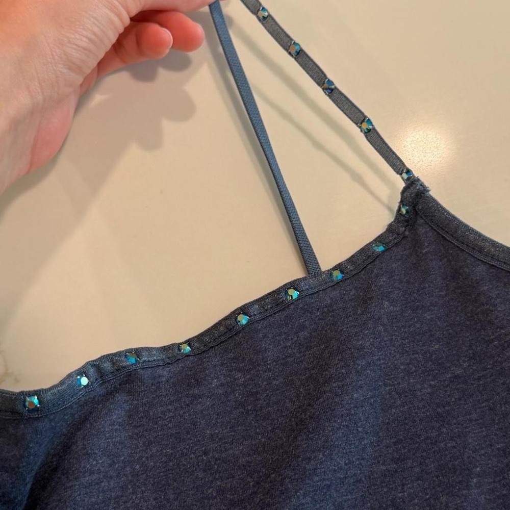 Y2K Navy Rhinestone Tank - Picture 2 of 4